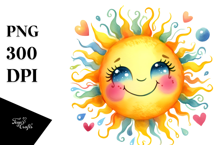 Whimsical Smiling Sun PNG