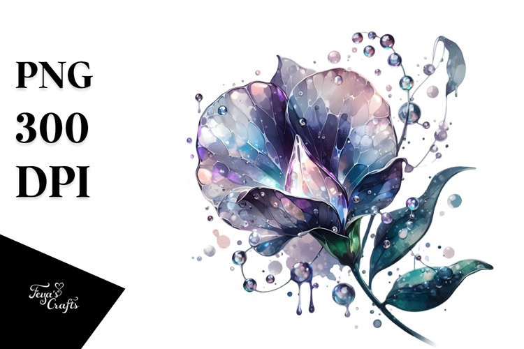 Abstract Sweet Pea Stained | Clipart example image 1