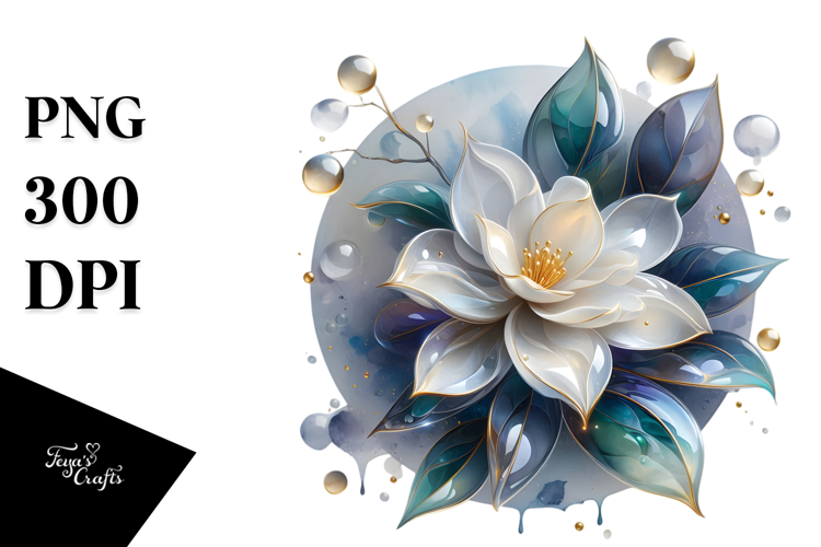 Abstract Glossy Gardenia PNG