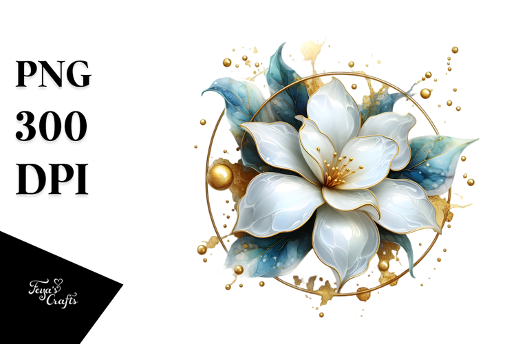 Abstract Glossy Gardenia PNG