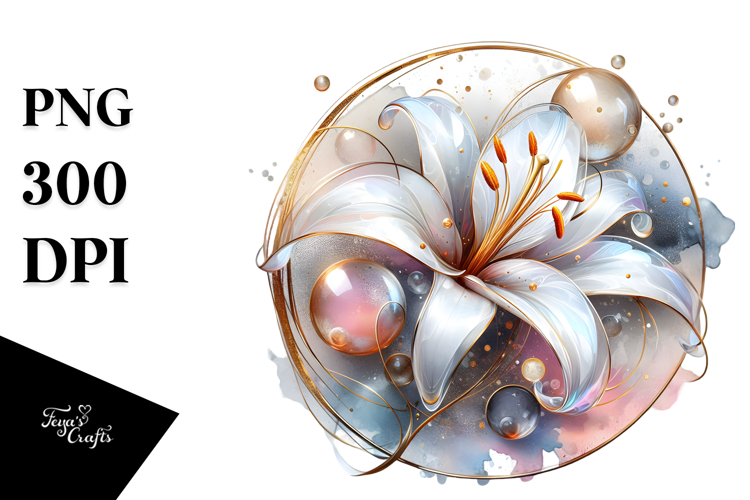 Abstract Glossy Lily, PNG