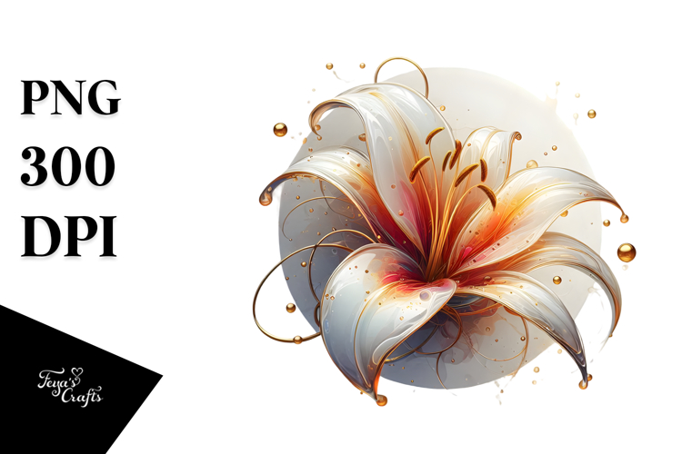 Abstract Glossy Lily, PNG