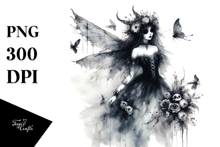 Washed Watercolor Gothic Fairy