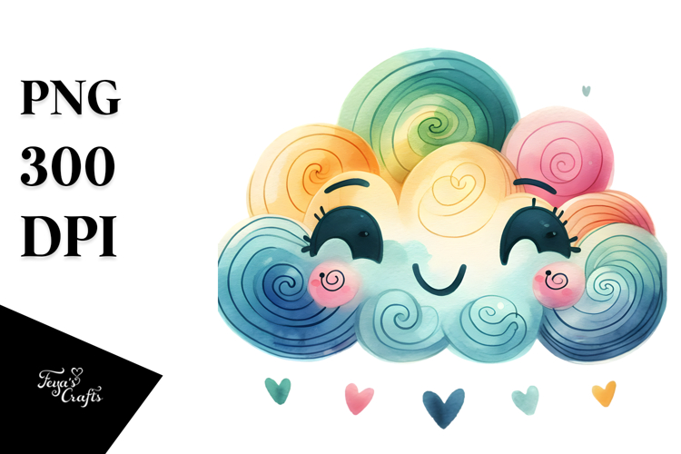 Simple Smiling Cloud, Transparent PNG