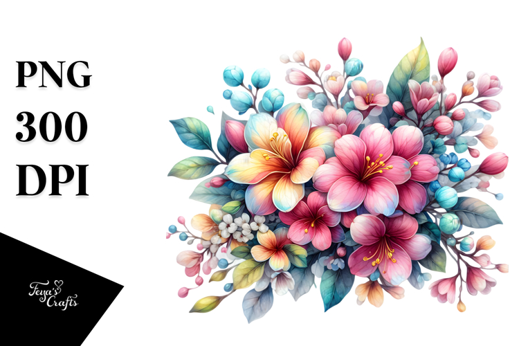 Colorful Glossy Hawaiian Sunflower Frame PNG