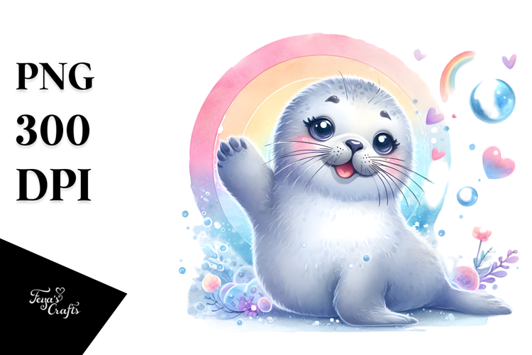 Energetic Seal Illustration PNG