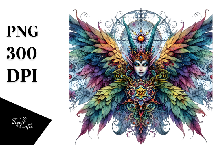 Vibrant Gothic Fairy PNG