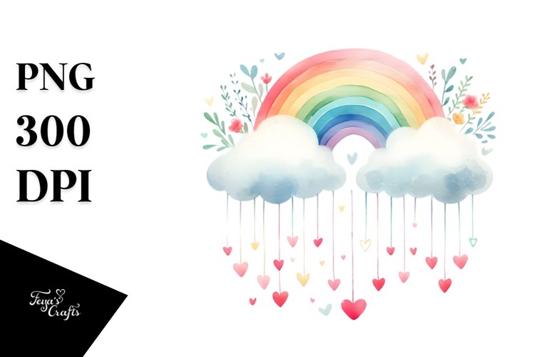 Colorful Clouds with Rainbow PNG