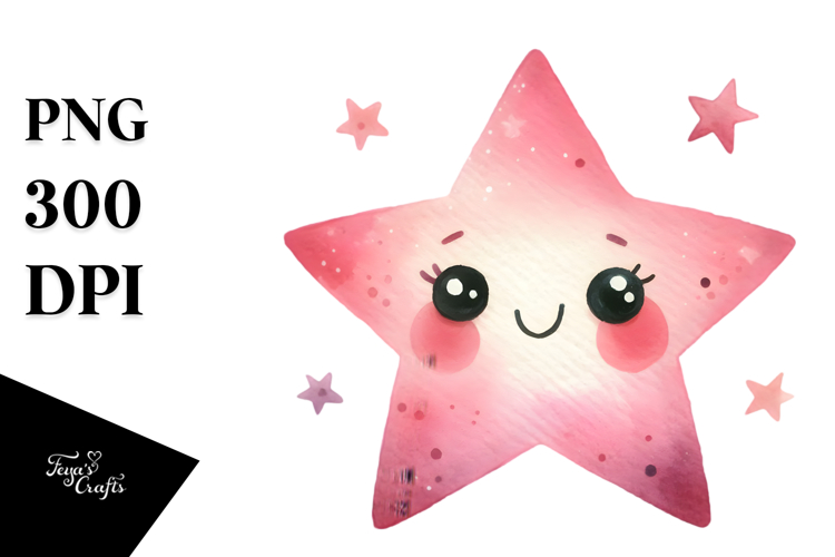 Pinkish Smiling Star PNG