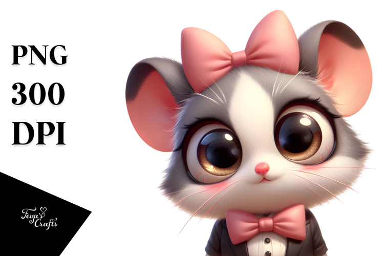 Ridiculously Cute Mouse with Bow Tie, Transparent PNG