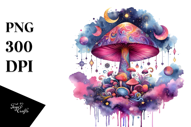 Magical Celestial Mushroom Tarot PNG