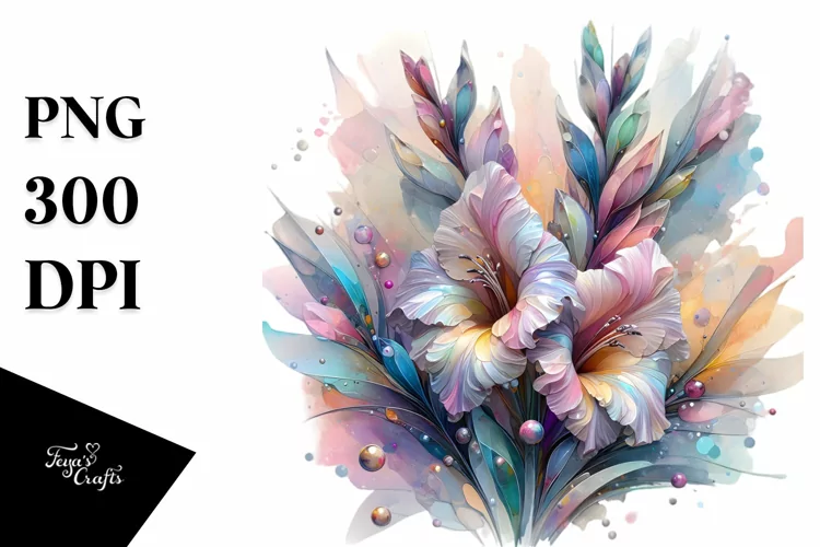 Abstract Pastel Glossy Gladiolus Made of