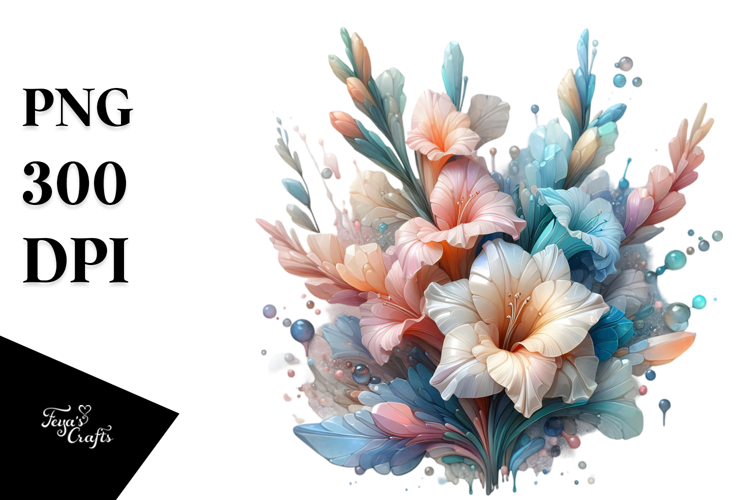 Abstract Pastel Glossy Gladiolus Made of