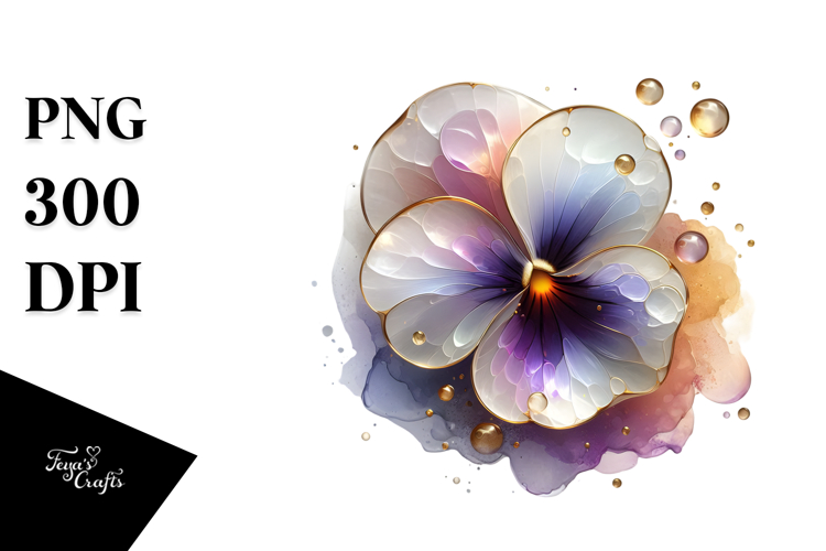 Glossy Pansy Splash PNG