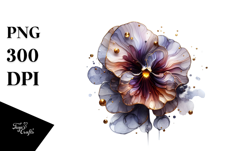 Abstract Glossy Pansy, PNG