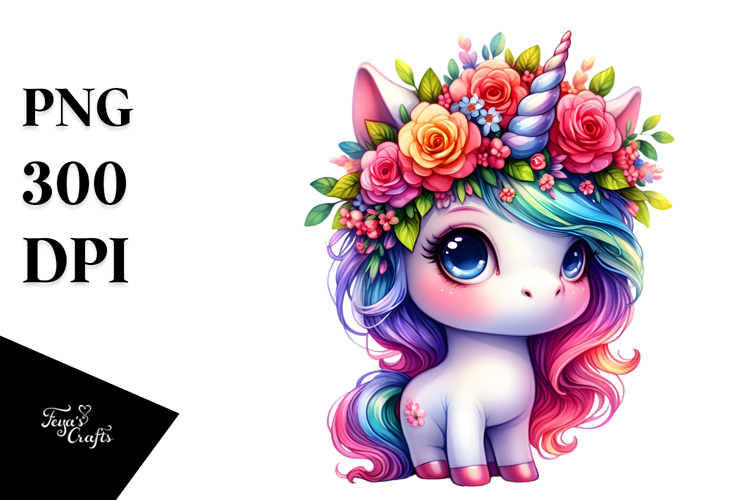 Cute Unicorn with Cool Haircut, PNG
