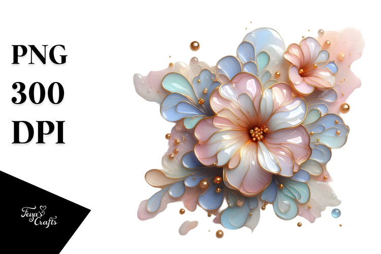 Glossy Lily with Golden Insertions, PNG