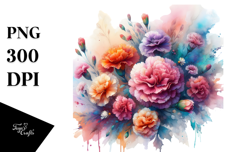 Pastel Watercolor Flower Png Image 23