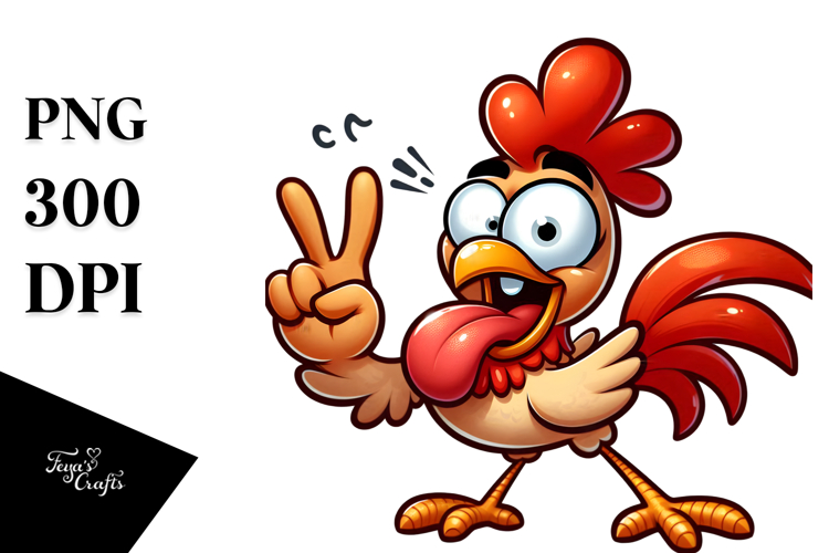 Cartoony Vector Art of a Goofy Cartoon Chicken