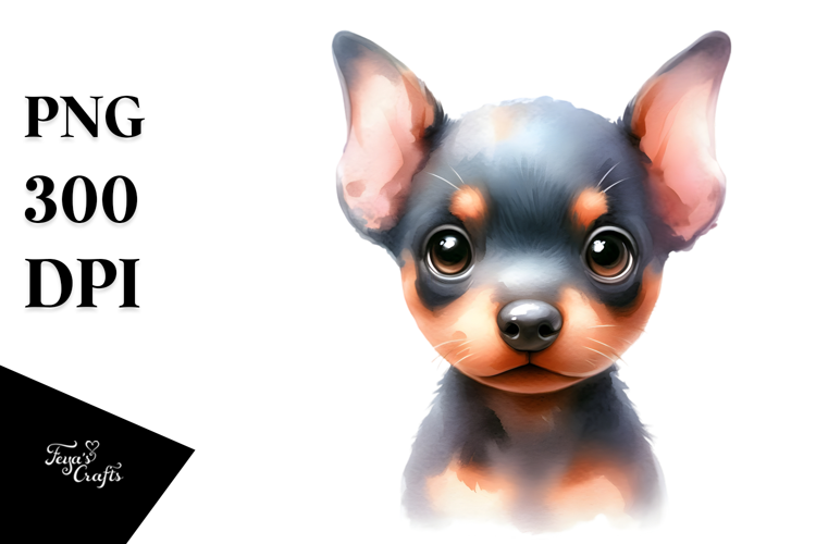 Expressive Watercolor Doberman Pinscher PNG
