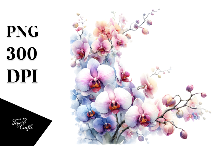 Colorful Abstract Orchid PNG
