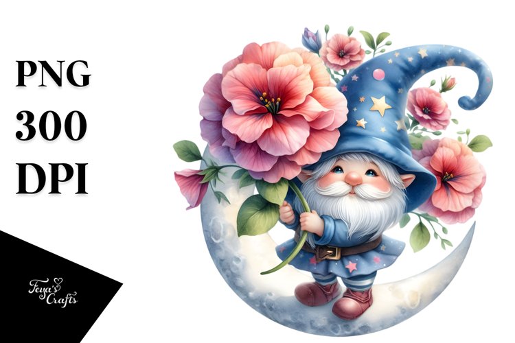 Baby Gnome with Petunia PNG example image 1