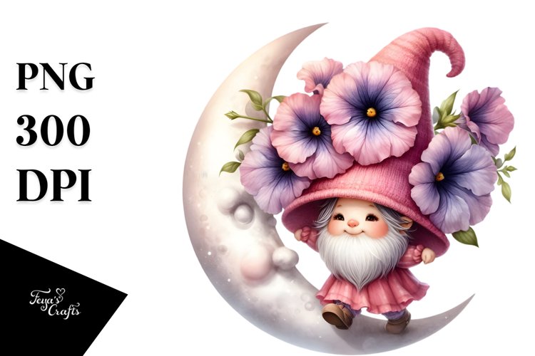 Baby Gnome with Petunia PNG example image 1