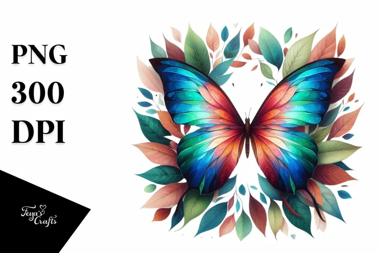 Abstract Vibrant Butterfly PNG