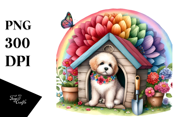 Colorful Dog House Rainbow Clipart