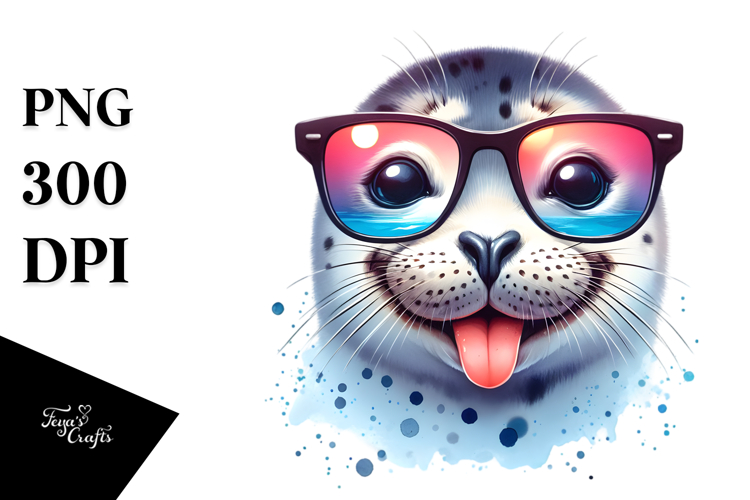 Funny Seal with Sunglasses | Sublimation Clipart