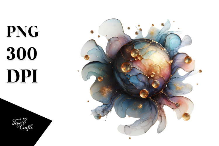 Abstract Glossy Cosmos PNG