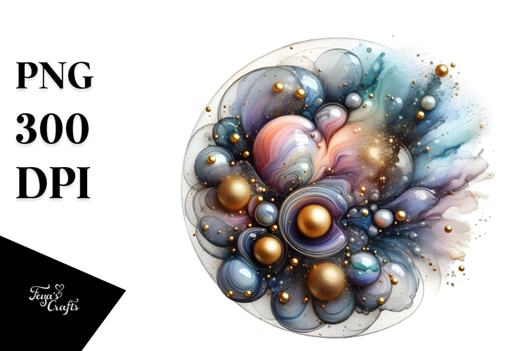 Abstract Glossy Cosmos PNG