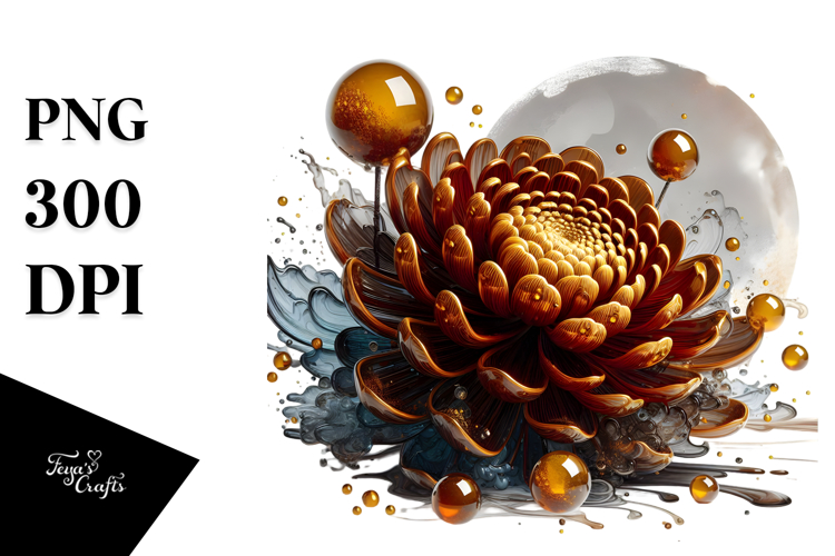Abstract Marigold in Material, PNG