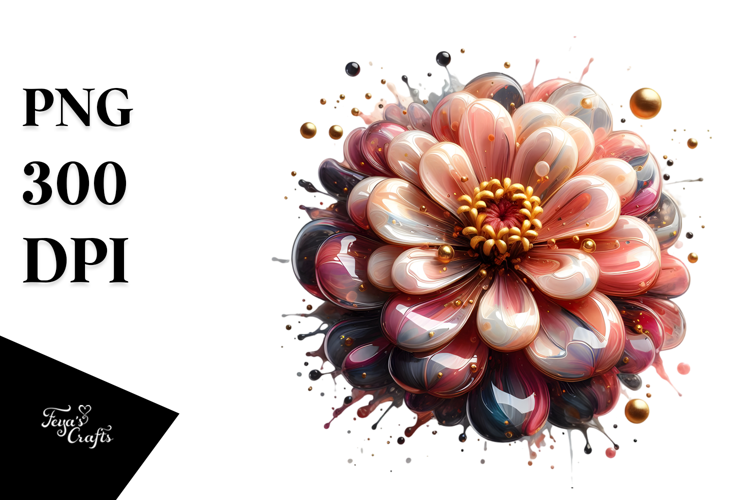 Abstract Glossy Zinnia PNG