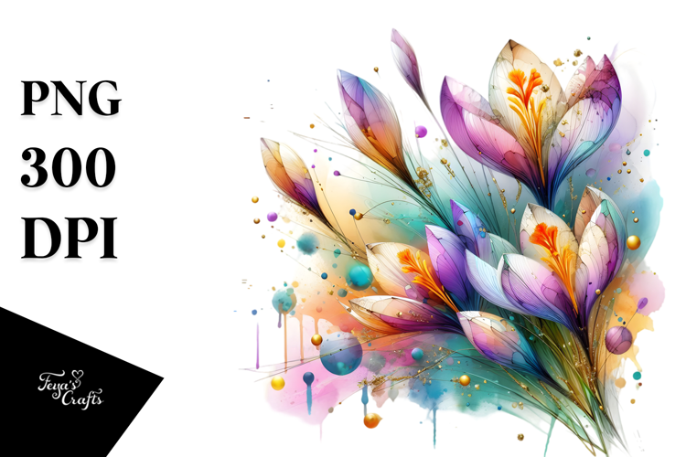 Abstract Colorful Crocus PNG