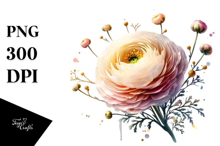 Ranunculus Watercolor PNG