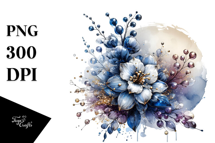 Abstract Glossy Delphinium PNG example image 1