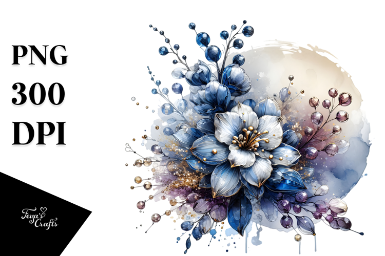 Abstract Glossy Delphinium PNG