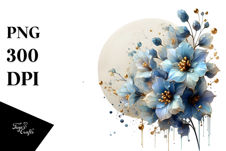 Abstract Glossy Delphinium PNG