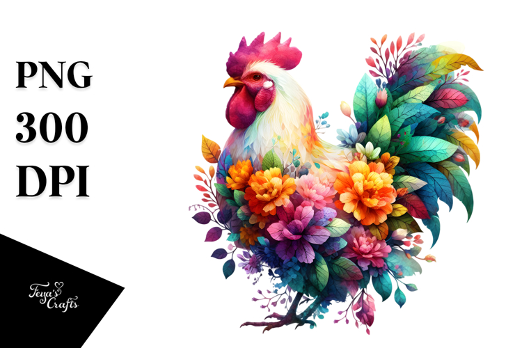 Vibrant Watercolor Chicken, 20 oz Tumbler