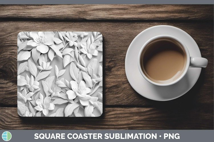 GorgeousWhite 3D Sculpture Square Coaster design.