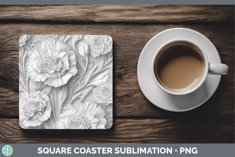 GorgeousWhite 3D Sculpture Square Coaster design.