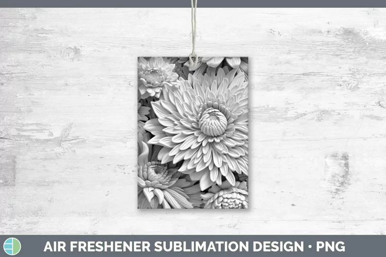 White 3D Sculpture Chrysanthemum Air Freshener Sublimation C