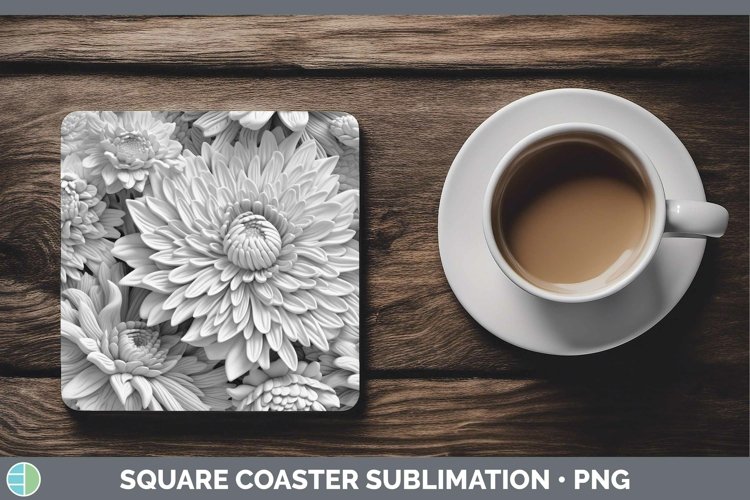 GorgeousWhite 3D Sculpture Square Coaster design.