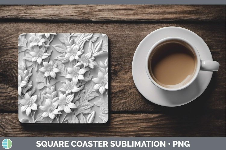 GorgeousWhite 3D Sculpture Square Coaster design.