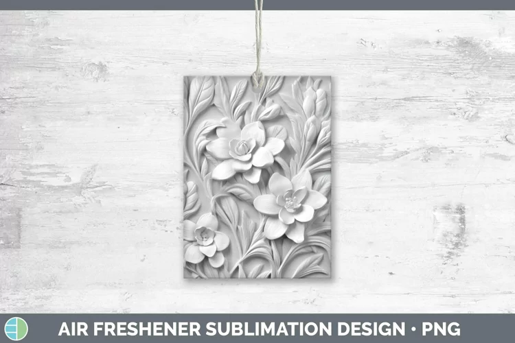 White 3D Sculpture Freesia Air Freshener Sublimation Car Fre
