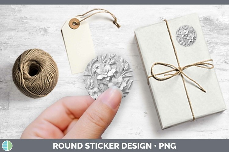 GorgeousWhite 3D Sculpture Stickers design.