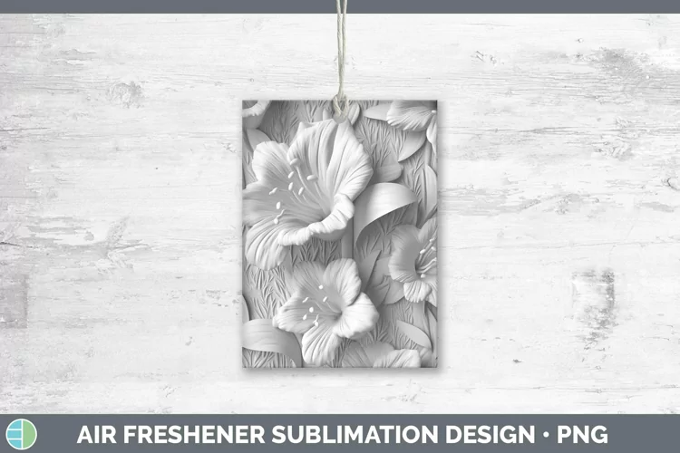 White 3D Sculpture Gladiolus Air Freshener Sublimation Car F