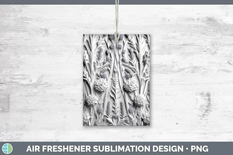 White 3D Sculpture Lavender Air Freshener Sublimation Car Fr