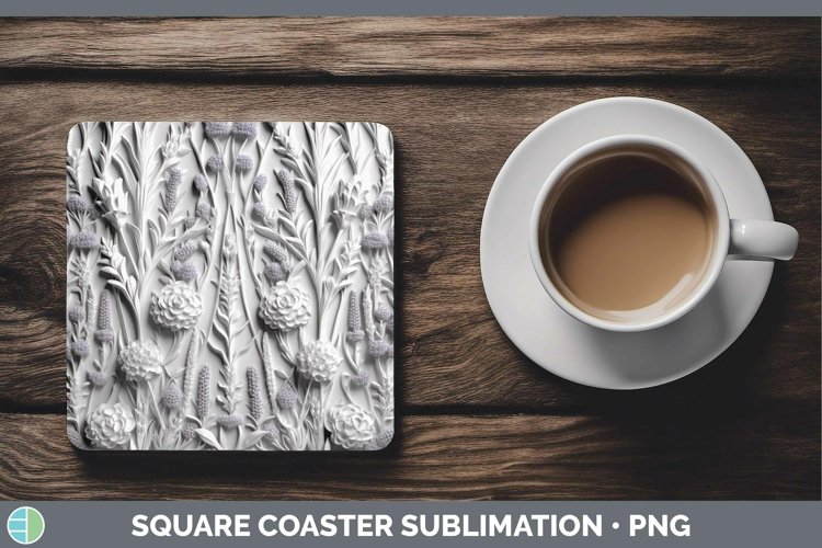 GorgeousWhite 3D Sculpture Square Coaster design.